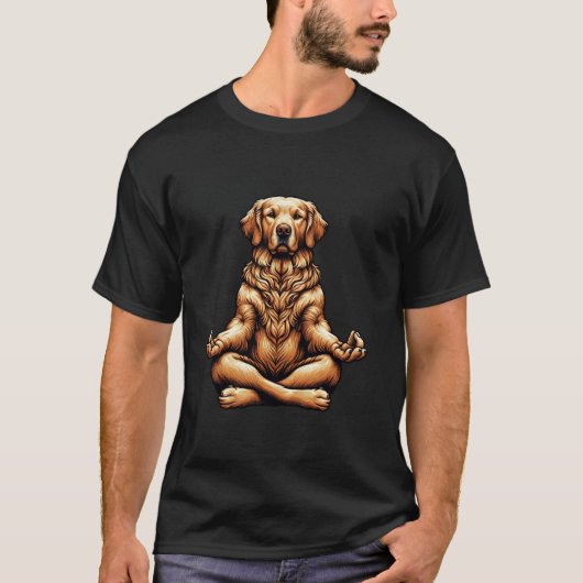 Golden Retriever Hund Lover Yoga Medizin Lotus P T-Shirt (Vorderseite)