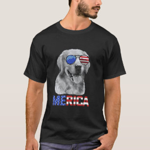 Golden Retriever Hund Merica 4. Juli Patriotischer T-Shirt