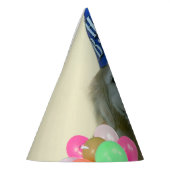 Golden Retriever Hund mit Balloons Geburtstag Partyhütchen (Links)