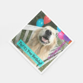 Golden Retriever Hund mit Balloons Geburtstag Serviette (Ecke)