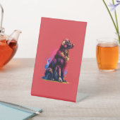 Golden Retriever Hund mit flacher Beschichtung Sockelschild (In SItu)