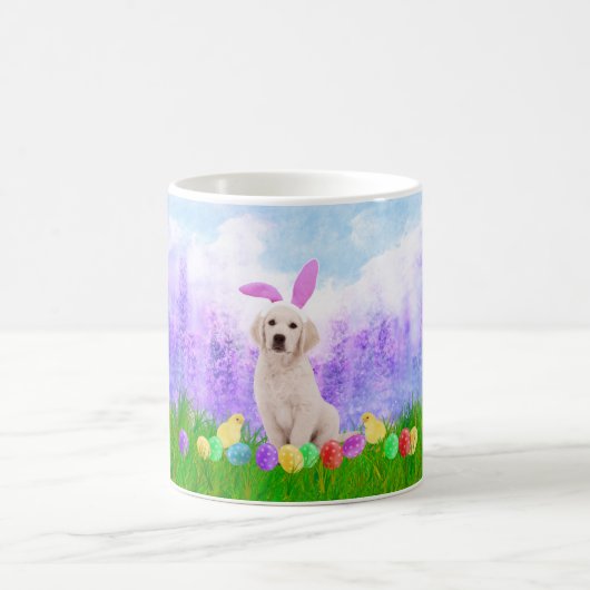 Golden Retriever Hund mit Ostereiern Bunny Chicks Kaffeetasse (Mittel)
