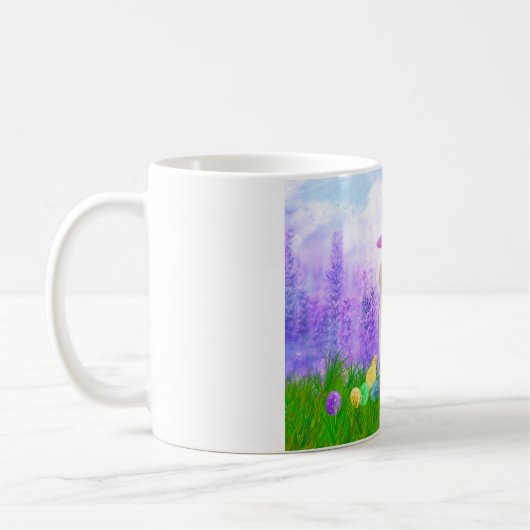 Golden Retriever Hund mit Ostereiern Bunny Chicks Kaffeetasse (Links)