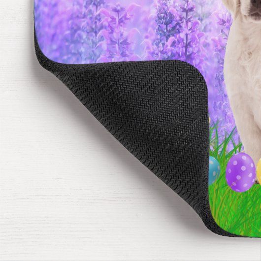 Golden Retriever Hund mit Ostereiern Bunny Chicks Mousepad (Ecke)