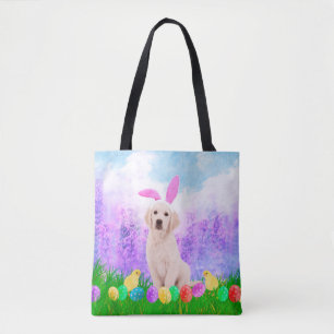 Golden Retriever Hund mit Ostereiern Bunny Chicks Tasche