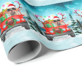 Golden Retriever Hund mit Weihnachtsgeschenken Geschenkpapier (Rolleneckpunkt)