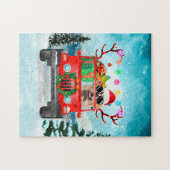 Golden Retriever Hund mit Weihnachtsgeschenken Puzzle (Horizontal)