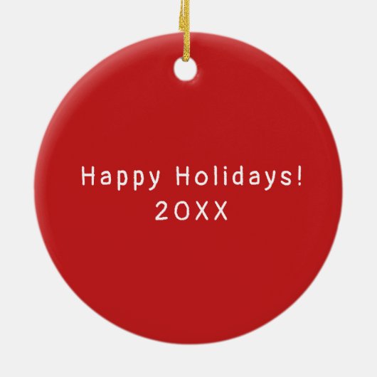 Golden Retriever Hund mit Weihnachtsmannmütze Keramik Ornament (Hinten)