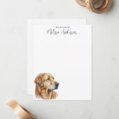 Golden Retriever Hund Moderne Wasserfarbe Persönli Mitteilungskarte (Vorderseite/Rückseite Beispiel)
