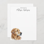 Golden Retriever Hund Moderne Wasserfarbe Persönli Mitteilungskarte (Vorne/Hinten)