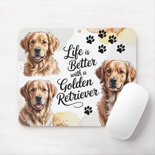 Golden Retriever Hund Mousepad (Mit Mouse)