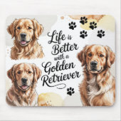 Golden Retriever Hund Mousepad (Vorne)