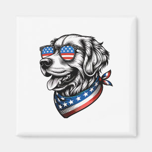 Golden Retriever Hund Patriotisch 4. Juli Amerika Magnet