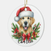 Golden Retriever Hund Personalisiert Keramik Ornament (Links)