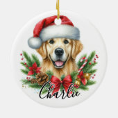 Golden Retriever Hund Personalisiert Keramik Ornament (Hinten)