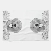 Golden Retriever Hund Personalisiert Zeichnend Han Geschirrtuch (Horizontal)