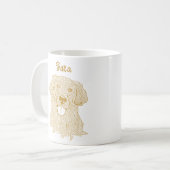 Golden Retriever Hund Personalisiert Zeichnend Han Kaffeetasse (Vorderseite Links)