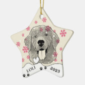 Golden Retriever Hund Personalisiert Zeichnend Han Keramik Ornament (Links)