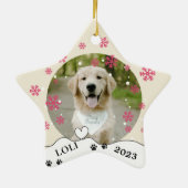 Golden Retriever Hund Personalisiert Zeichnend Han Keramik Ornament (Hinten)