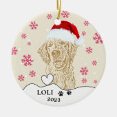 Golden Retriever Hund Personalisiert Zeichnend Han Keramik Ornament (Vorne)