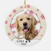 Golden Retriever Hund Personalisiert Zeichnend Han Keramik Ornament (Hinten)