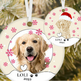 Golden Retriever Hund Personalisiert Zeichnend Han Keramik Ornament