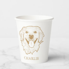 Golden Retriever Hund Personalisiert Zeichnend Han Pappbecher