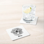 Golden Retriever Hund Personalisiert Zeichnend Han Rechteckiger Pappuntersetzer (Vor Ort)