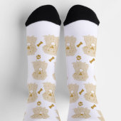 Golden Retriever Hund Personalisiert Zeichnend Han Socken (Oben)
