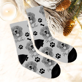 Golden Retriever Hund Personalisiert Zeichnend Han Socken