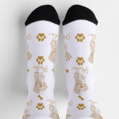 Golden Retriever Hund Personalisiert Zeichnend Han Socken (Oben)
