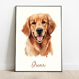 Golden Retriever Hund Personalisierte Pet Sketch Poster