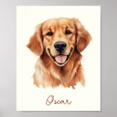 Golden Retriever Hund Personalisierte Pet Sketch Poster (Vorne)