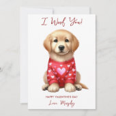 Golden Retriever Hund Personalisierter Valentinsta Feiertagskarte (Vorderseite)