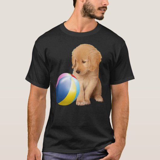 Golden Retriever Hund Pet and Ball Labrador Puppy T-Shirt (Vorderseite)