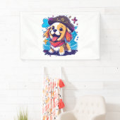 Golden Retriever Hund Pirate Banner (Insitu)