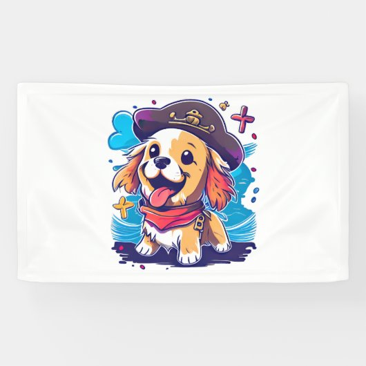 Golden Retriever Hund Pirate Banner (Horizontal)