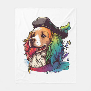 Golden Retriever Hund Pirate Fleecedecke