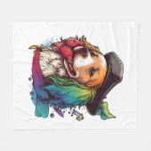 Golden Retriever Hund Pirate Fleecedecke (Vorderseite (Horizontal))