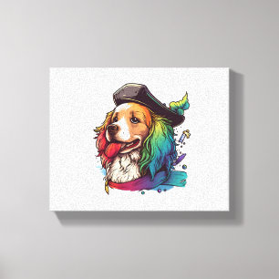 Golden Retriever Hund Pirate Leinwanddruck