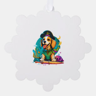 Golden Retriever Hund Pirate Ornament Karte