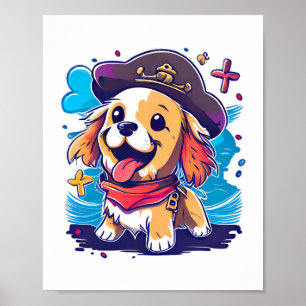 Golden Retriever Hund Pirate Poster