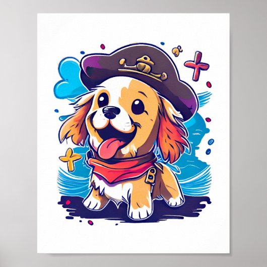 Golden Retriever Hund Pirate Poster (Vorne)