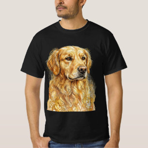Golden Retriever Hund Portrait Grafik Schwarzes T- T-Shirt