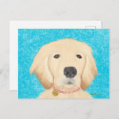 Golden Retriever Hund Postcard Blaues Wasser Postkarte (Vorne/Hinten)