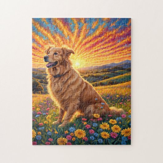 Golden Retriever Hund Puzzle (Vertikal)
