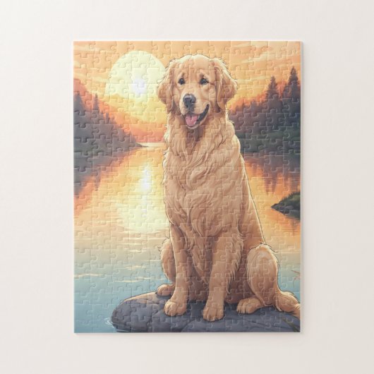 Golden Retriever Hund Puzzle (Vertikal)