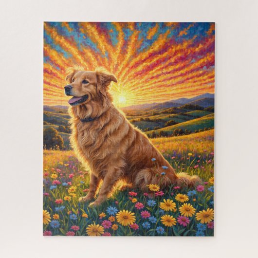 Golden Retriever Hund Puzzle (Vertikal)
