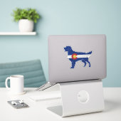 Golden Retriever Hund Rasse Colorado Flag Aufkleber (Laptop auf Schreibtisch)