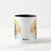 Golden Retriever Hund Retro Sunset Tasse (Zentrum)